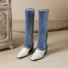 Denim Cowboy Boots Women Shoes Height Increasing Botas Altas Damas Women's Boots Winter Booties Boot Shoes 