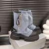 Denim chelsea women cowboy boots winter botas de invierno winter boots for women knee-high