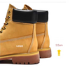 Yellow Leather Cat Shoes Men Work Boots