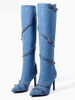 Cowboy Denim Boots Women Martin Botas Heel Boots Botas Vaqueras Women's Shoes Boots