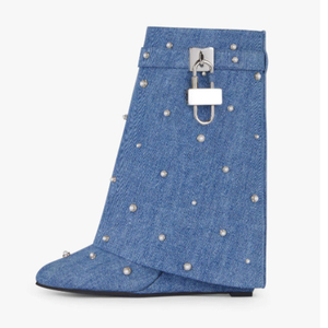 Denim Women Boots Womens Shoes Western Long Boots Botas Mujer Thigh High Designer Girls Boots Women
