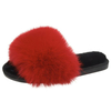 New Arrival High Quality PVC Sole Real Fox Fur Slippers Soft Fur Slides