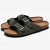 Print Design Upper With Cork Sole Slip-on Slides For Ladies And Men