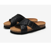Beach Cross Band Causal Buckle Strap Flats Slippers Men's Sandals For Indoor Outdoor Cork Slides