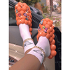Custom Summer Women Bubble Slippers Sandals Ladies Massage Bubble Slides With Charms For Men Female
