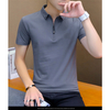 Summer Men Shirts Solid Mens Cotton Shirt Turn-down Collar Top Tees