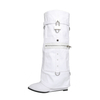 Denim Cowboy Botas Para Dama Leather Women High Heel Boots for Women Knee-high
