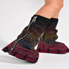Wedge Metal Zipper Round Toe Slip On Calf Boot Sexy Diamond Rhinestone denim cowboy boots women shoes knee-high over-the-knee