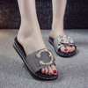 Luxury Summer Beach Shoes Leather Flat Sandals Slides Slippers For Women And Ladies