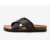 Men Cork Non-slip Sandals Cross Strap Male Fashion Beach Casual Shoes Summer Solid Color Flat Slippers for Men Rubber