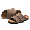 Adjustable Buckles Solid Color Cork Bottom Flat Sandals And Slippers