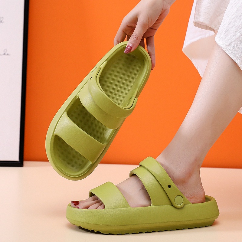 Adjustable Slip on Eva Double Buckle Women's Summer Sandals Slides Slippers for Women Open Toe Summer Slippers