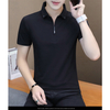 Summer Men Shirts Solid Mens Cotton Shirt Turn-down Collar Top Tees