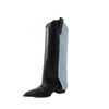 Leather Boots Women Knee-high Boots Botas De Moto Black Botas Moto Motocross Long Boots for Women