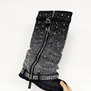 Diamond Rhinestone Denim Cowboy Botas Zapatos De Mujer Ladies Thigh High Boots Chelsea Boots Botas Winter Boots for Women
