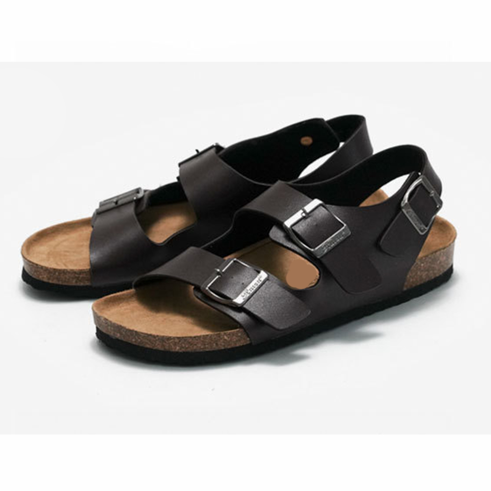 Cork Buckle Sandal PU Upper Clog Sandals Slipper Ankle Strap Luxury Outdoor Cork Sandals Shoes for Men