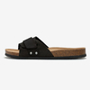 Fashion Solid Color Cork Bottom Beach Open Toe Strap Men's Summer Cork Leather Sole Slippers Sole Flat Sandals