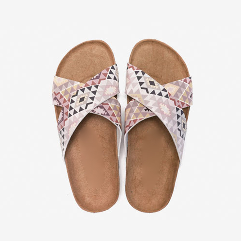Cross-strap Design Upper Ladies Cork Summer Girls Beach Casual Slides Slippers Fashion Sandals