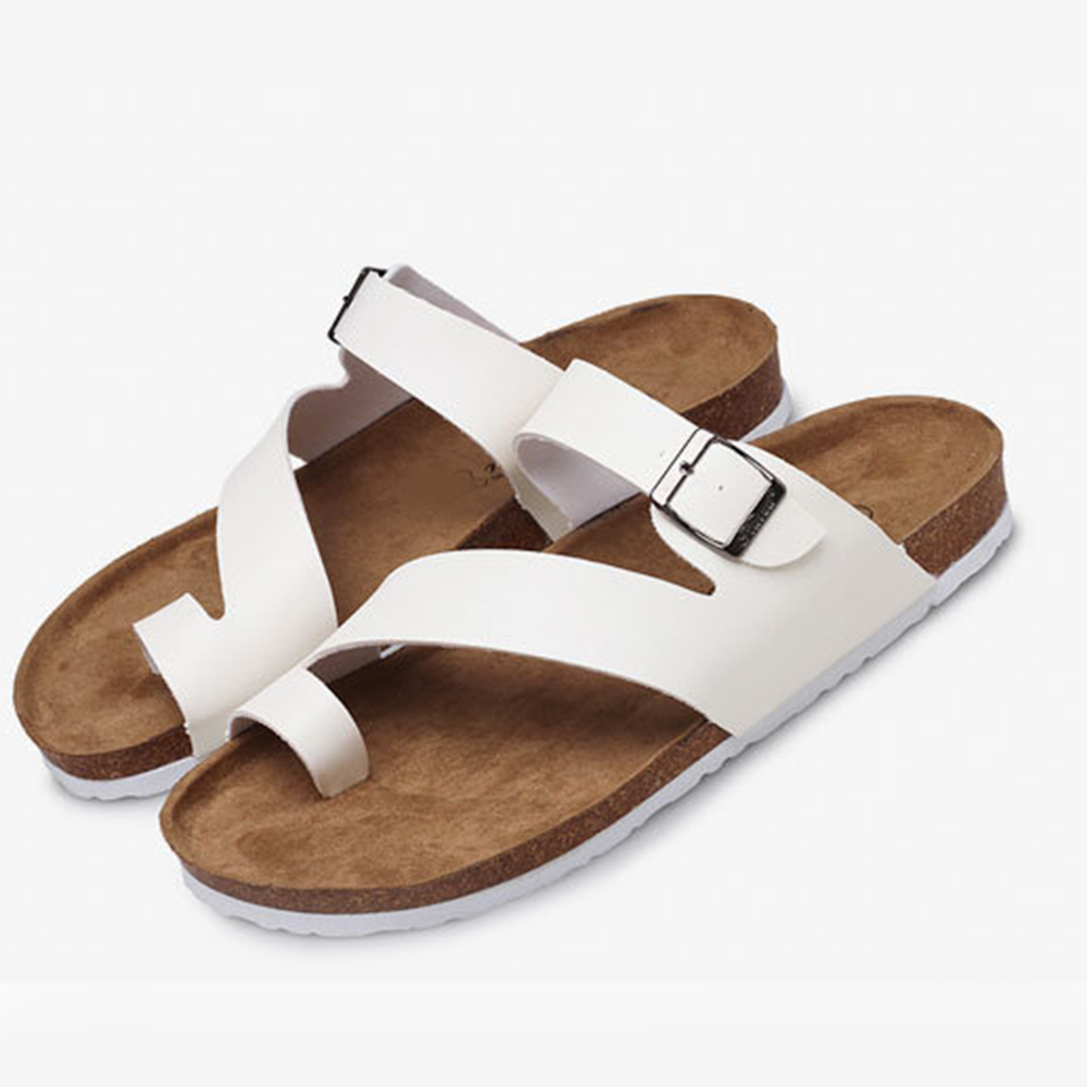 Summer Beach Shoes Open Toe Slides Arch Support Flip Flops Cork Slippers
