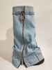 Denim high heel cowboy women boots 2023 knee-high botas de invierno para mujer hanger boots for ladies