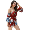 Sexy Jumpsuit Ladies Off The Shoulder Floral Print Jumpsuit