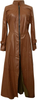  Women's Long Leather Jackets Slim Fit Motorcycle Jacket Faux Leather Trench Coat Full Zipper Jackets Trendy Outerwear