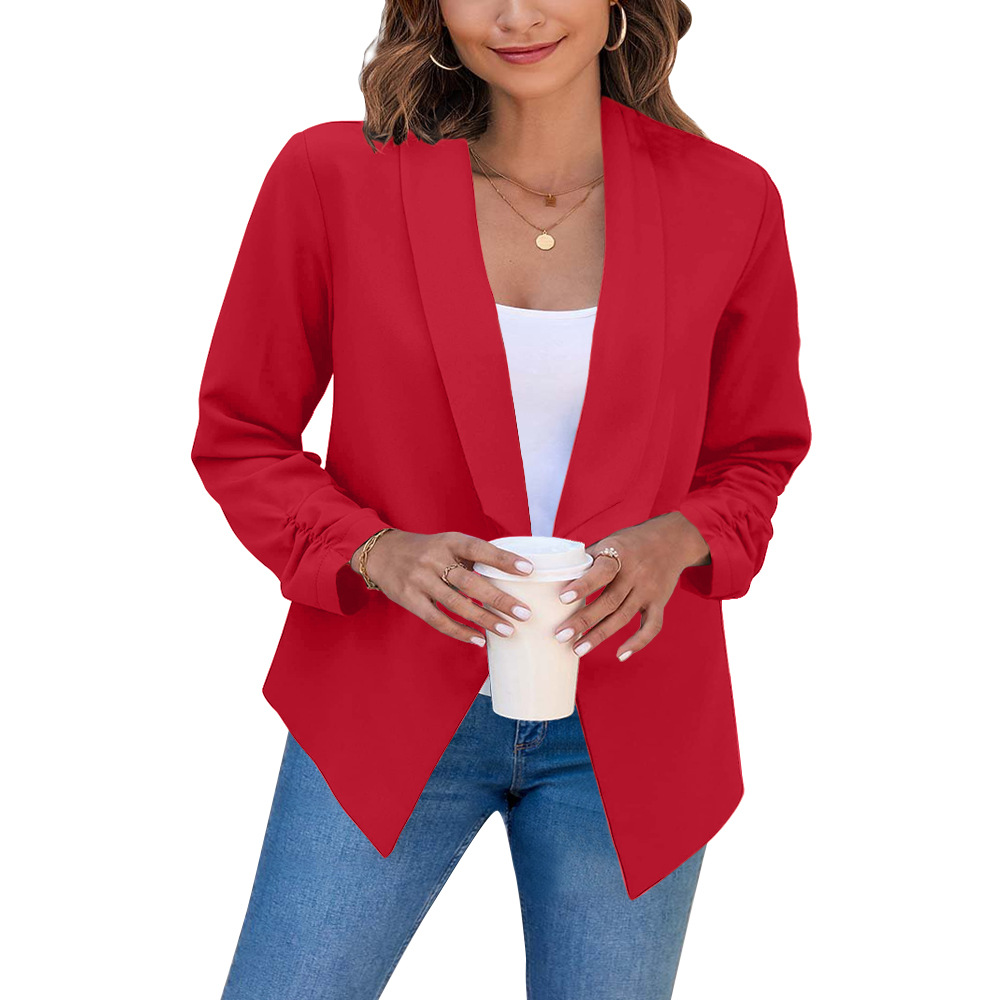 Wholesale Casual Ladies Slim-fit Office Blazers Lapel Cardigan Elegant Coat Suit Jacket Chic Outerwear
