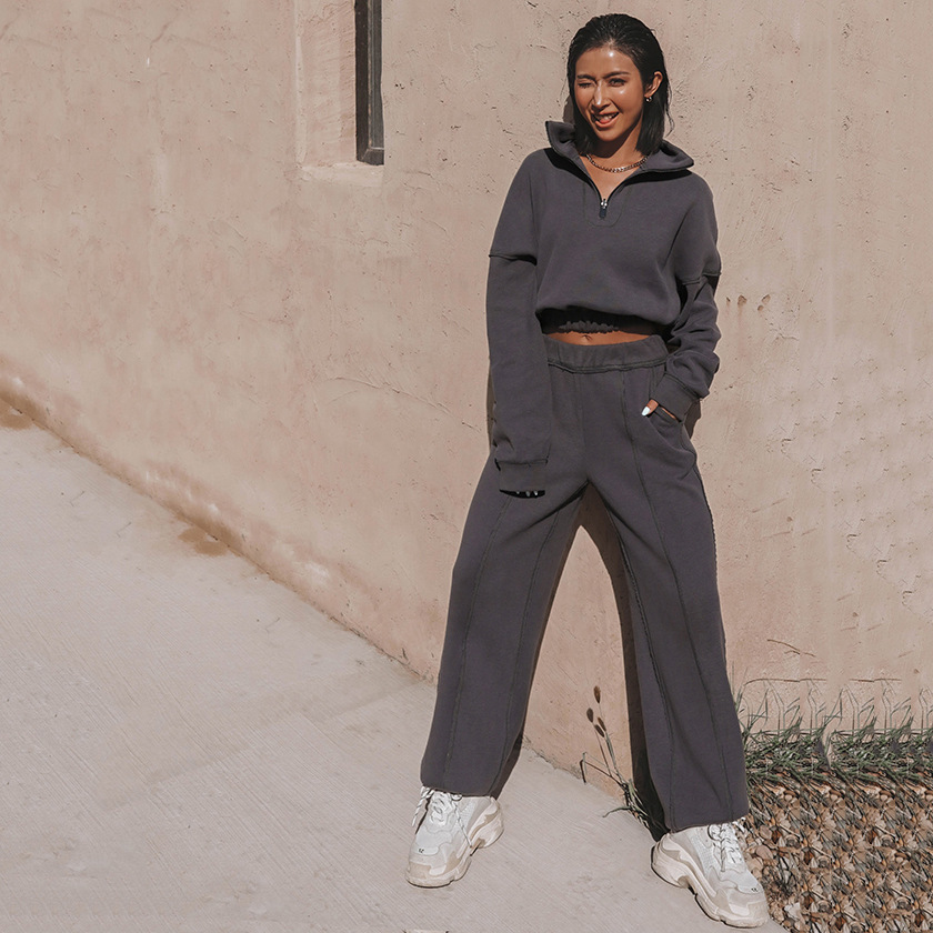 High Waist Cargo Pant Hoodie Set Women Loose Tracksuit