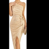 Women Sleeveless One Shoulder Sequin Dress Sparkly Glitter Wrap Dress Cocktail Wedding Maxi Dresses with Slit