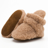 Cute Girs Brown Red Plush Wram Slippers Fur Toddler Kids Baby Slides Sandals for Winter