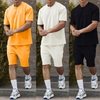 Men Casual Short Sleeve T-shirt Shorts Solid Tracksuit Set Men's 2 Pieces Sets