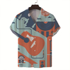  Personality Designer Short Sleeve Shirt Full Printed Collared Shirt for Men