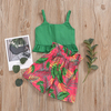 Children's Clothing Summer 2024 Girls' Sling Shirt Printed Shorts Suit Children Suit