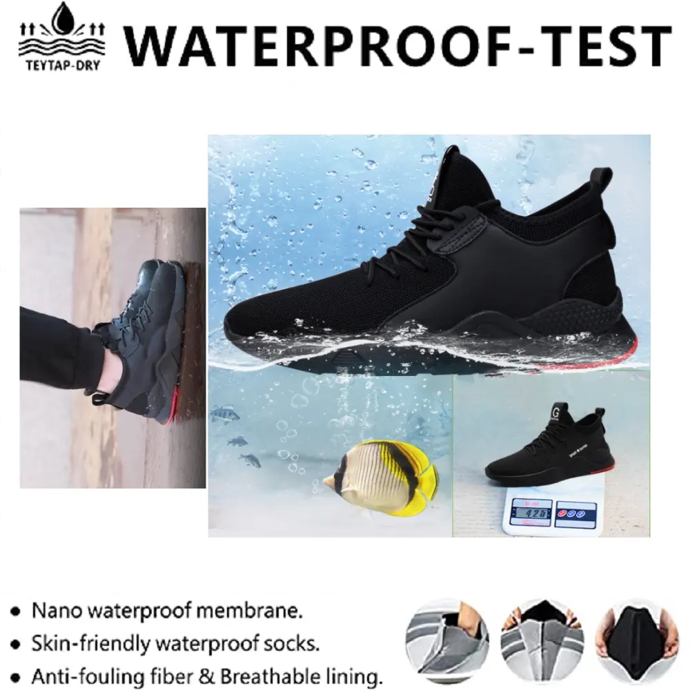 Puncture Proof Indestructible Construction Safety Toe Tennis Sneakers Lightweight Work Shoes Waterproof Steel Toe Safety Shoes
