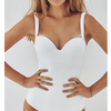Sexy Push Up One Piece Swimsuit Solid Black White Swimwear Women Swimming Suits Bikini Swimwear Bodysuit