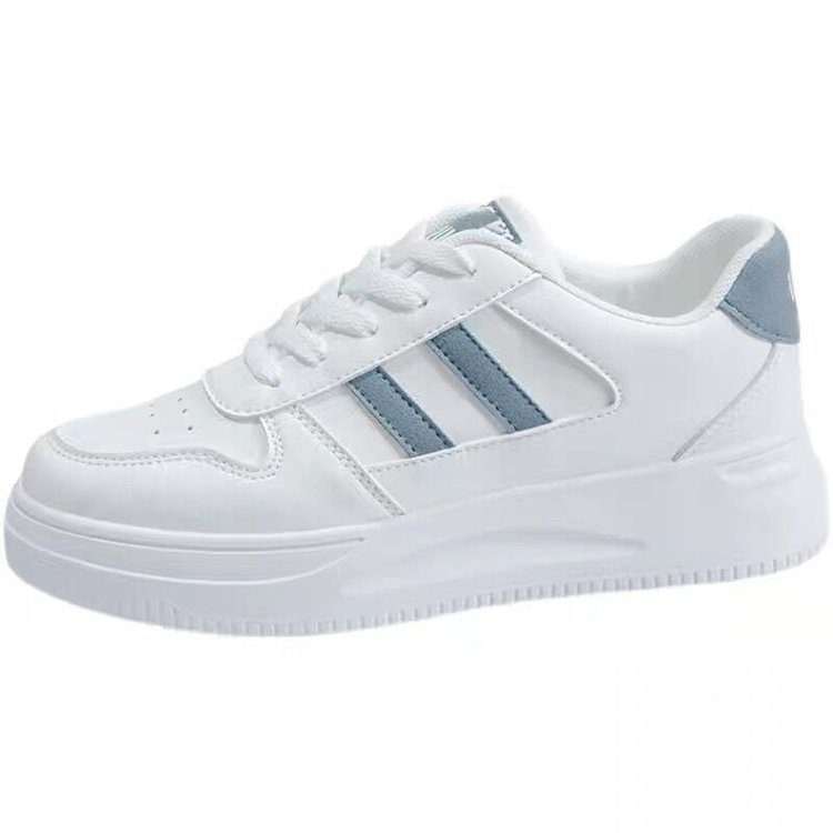Round Toe Side On Tennis Gym Jogging Sports Casual Shoes Solid Color Lace Up Custom Athletic Walking Platform Sneaker Women