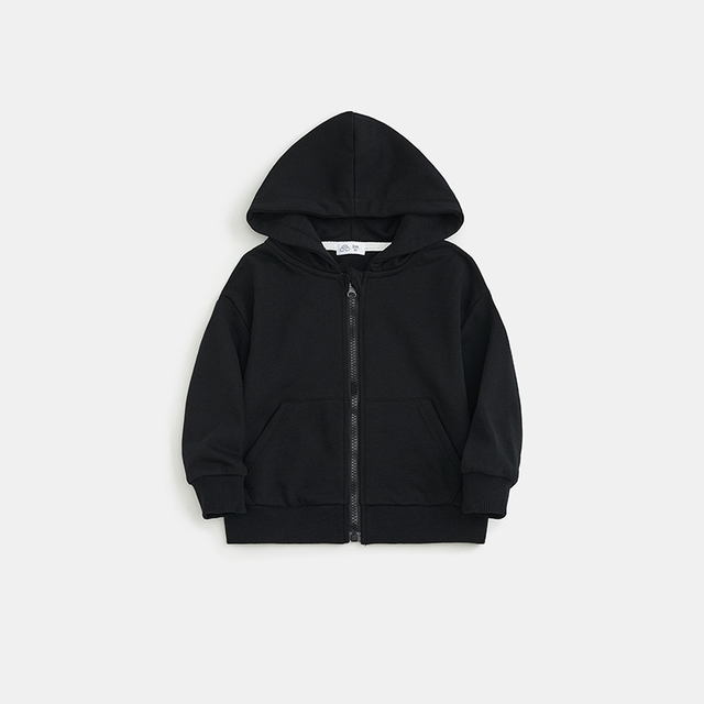 Sweatshirts Custom Logo Kids Hoodie For Baby Boys Pullover Pocket Solid Color Blank Cotton