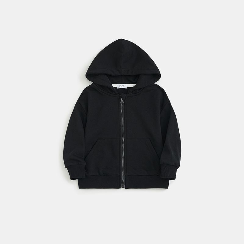 Sweatshirts Custom Logo Kids Hoodie For Baby Boys Pullover Pocket Solid Color Blank Cotton