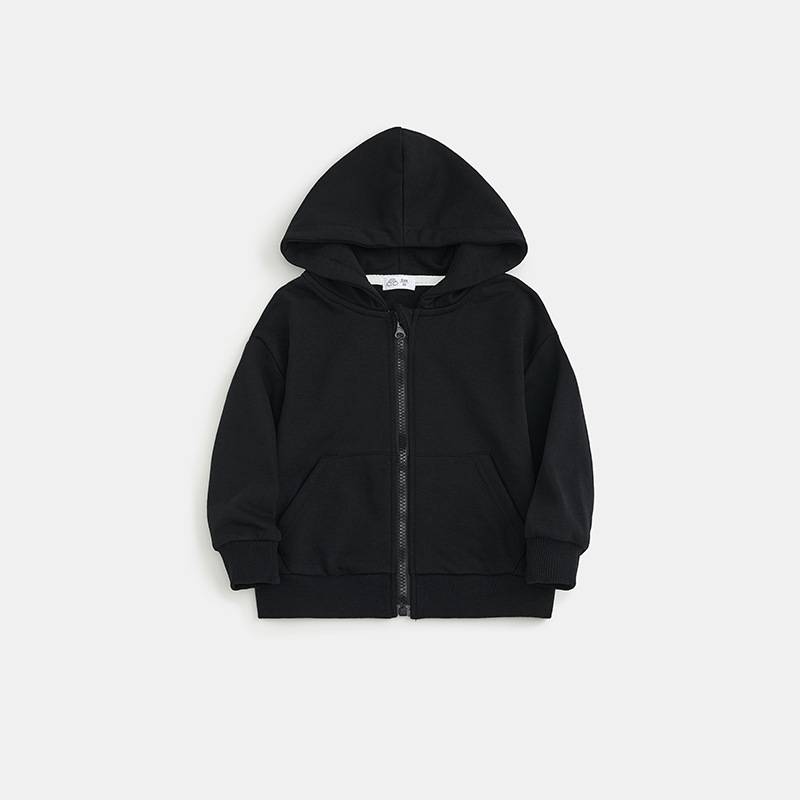 Sweatshirts Custom Logo Kids Hoodie For Baby Boys Pullover Pocket Solid Color Blank Cotton