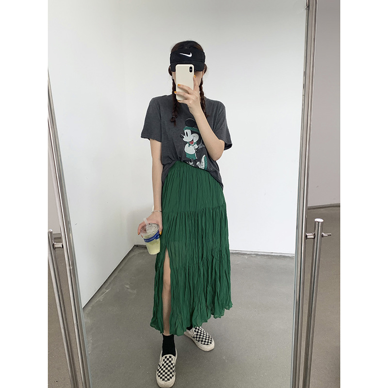 Fashion Long Maxi A-line Elastic Waist Women Skirts