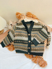 Ribbed Party Dress Casual Girls Baby Sweaters Cardigan Sweater