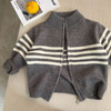 Winter Coat Kids Long Sleeve Zip Full Placket Cotton Knitted Children Sweater