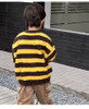 Custom Stripe Woollen Sweater Fuzzy Knit Pullovers Fur Wool Cute Korean Sweater