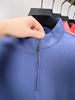 Men Casual Wear Long Sleeve Pullover Plain Solid Quarter Zip Shirts Color Quarter Zip Fleece Sweatshirt