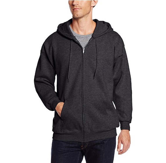 Custom Men's Pullover Oversized Zipper Unisex Heavy Weight Cotton Fleece Black Hoodie
