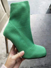 Stretch Heeled High Heel Boots Square Toe Sexy Stiletto Knitted Ankle Sock Boots for Women