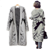 Women Fashion Cardigan Coat Autumn Winter Mid Length Knitwear Casual Elegant Lady Loose Sweater Coat