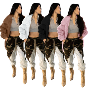  Winter Trendy Women Coat Fake Sheep Fur Winter Jackets Lamb Wool Faux Fur Coats