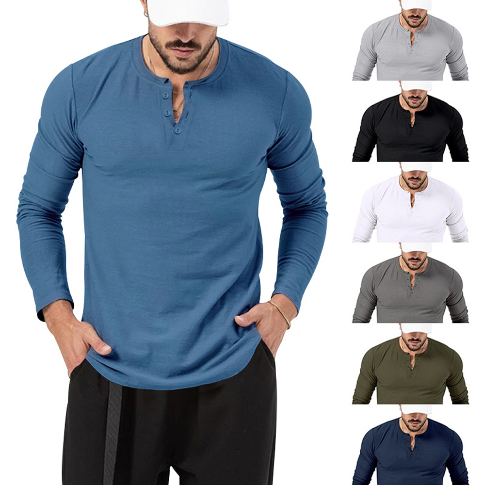  Custom Logo Men's Autumn O-neck Long Sleeved T-shirt Loose Fitting Pullover Casual Long Sleeved Men's T-shirt