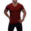 Men's V-Neck Short Sleeve Shorts Casual T-Shirt Suit Slim Male Summer Cross-border Two-piece Set Custom Men Gym Sports Sets